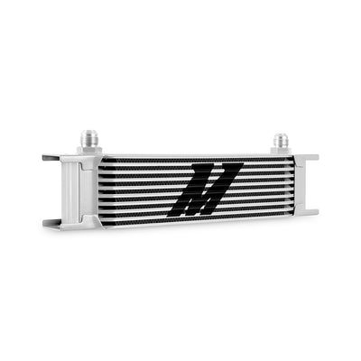 Universal -8AN 10 Row Oil Cooler - Silver <br> 12.95 L X 1.97 W X 3.8 in H