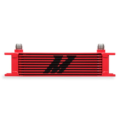 Universal 10 Row Oil Cooler - Red <br> 3.8 L X 1.97 W X 12.95 in H