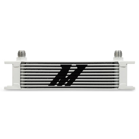 Universal 10 Row Oil Cooler - White <br> 3.8 L X 1.97 W X 12.95 in H