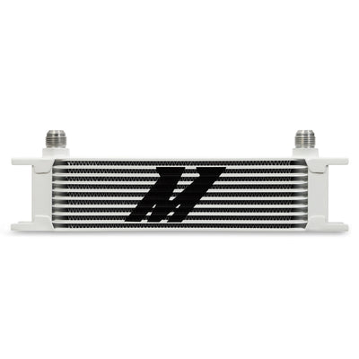 Universal 10 Row Oil Cooler - White <br> 3.8 L X 1.97 W X 12.95 in H