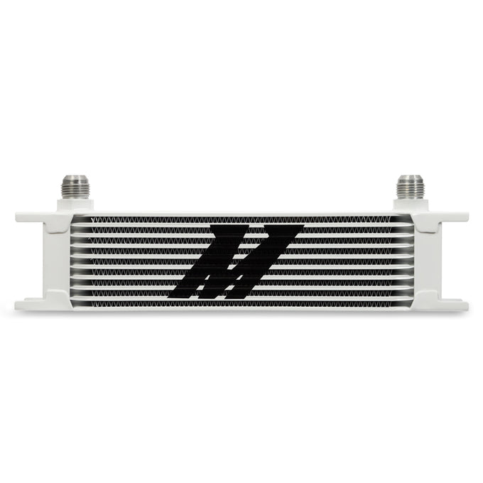 Universal 10 Row Oil Cooler - White <br> 3.8 L X 1.97 W X 12.95 in H