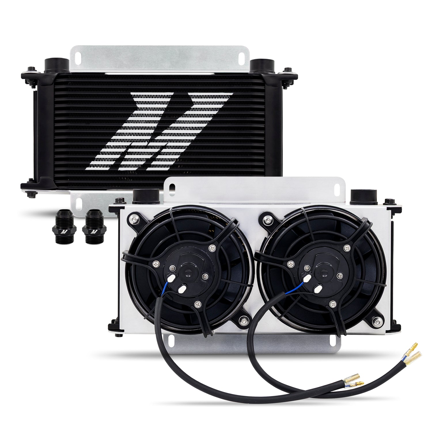 Universal 19 Row Oil Cooler Kit w/2x5in Fans <br> 12.99 L X 5.04 W X 8.13 in H