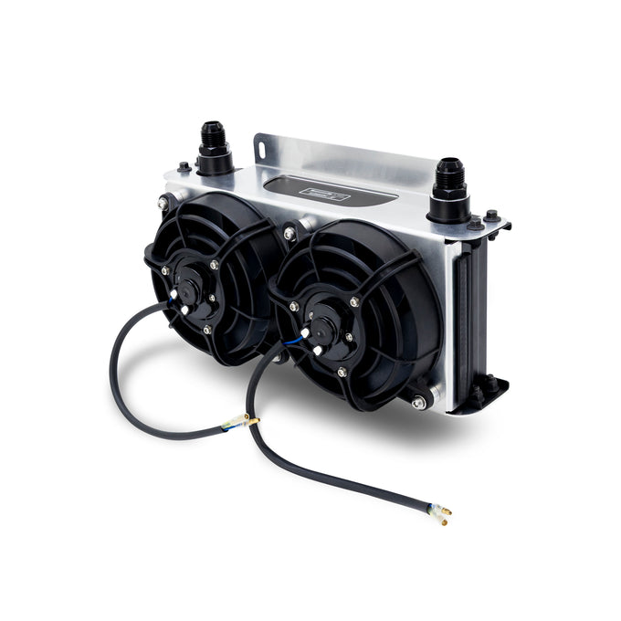 Universal 19 Row Oil Cooler Kit w/2x5in Fans <br> 12.99 L X 5.04 W X 8.13 in H