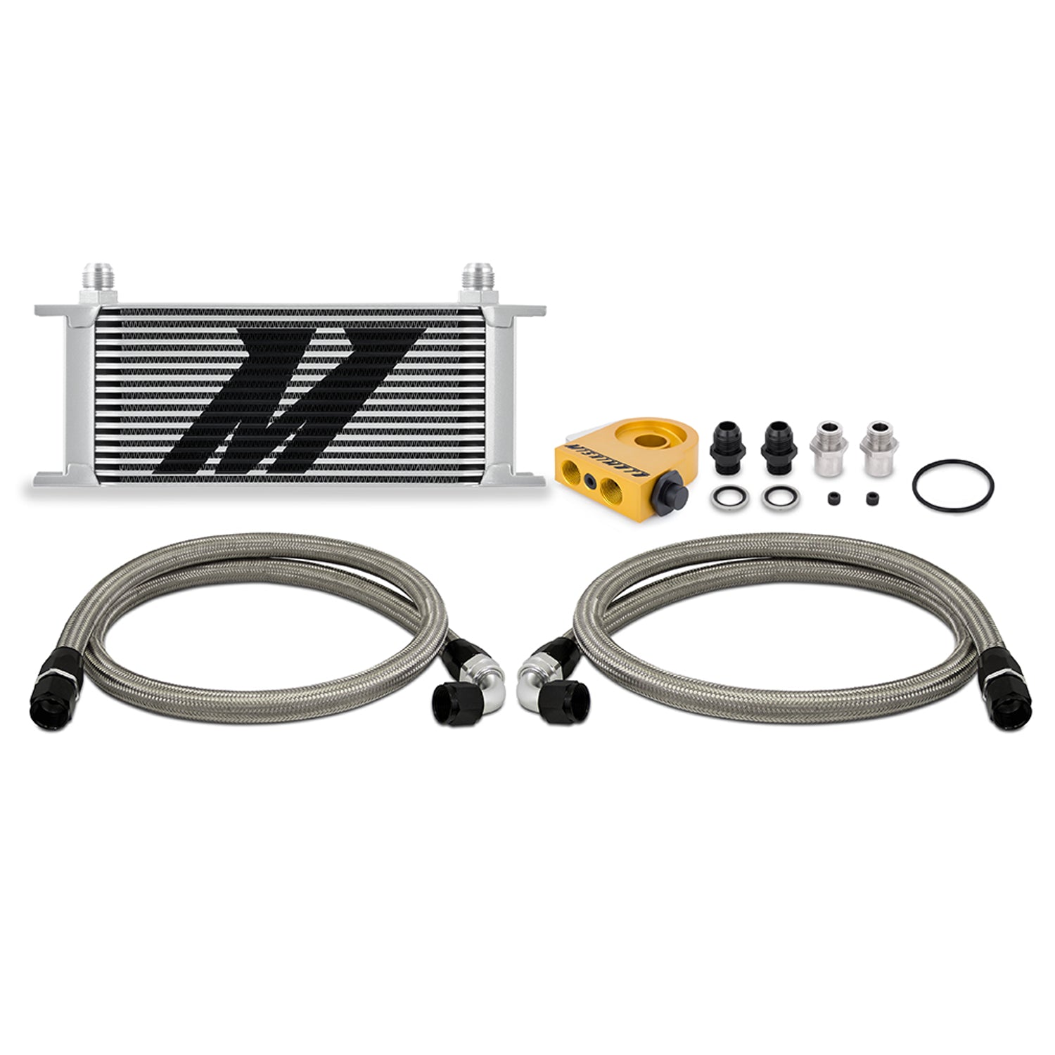 Universal Thermostatic 16-Row Oil Cooler Kit <br> 11 X 10.03 X