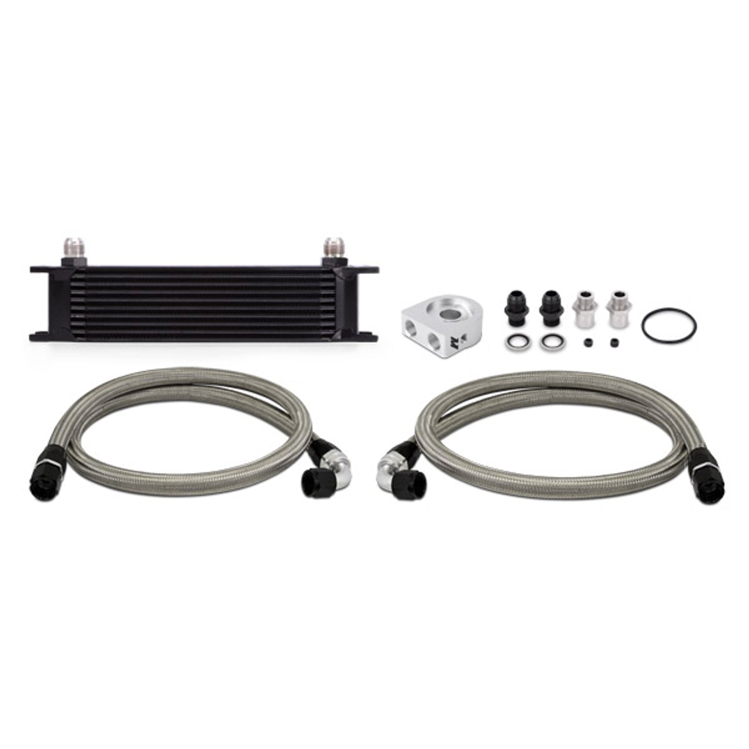 Universal 10 Row Oil Cooler Kit - Black <br> 11 X 2.76 X 1.97
