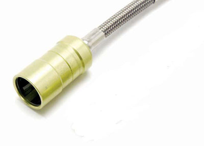 6 in Stainless Steel Braided Line <br> Hose End 2: -4 AN Female threads