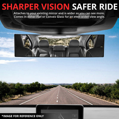 Clip-On Convex Panoramic Broad Rear View Mirror <BR> 11 in. X 3 in. X 1 in.