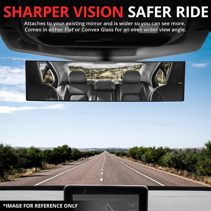 Clip-On Convex Panoramic Broad Rear View Mirror <BR> 11 in. X 3 in. X 1 in.