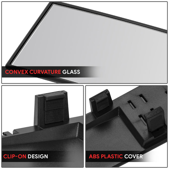 Clip-On Convex Panoramic Broad Rear View Mirror <BR> 11.8 in. X 3 in. X 1 in.