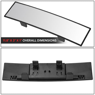 Clip-On Convex Panoramic Broad Rear View Mirror <BR> 11.8 in. X 3 in. X 1 in.