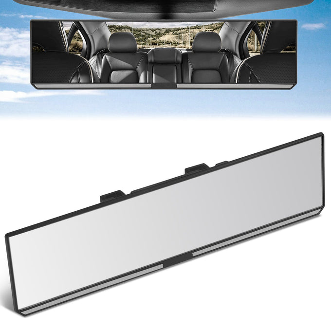 Clip-On Flat Panoramic Broad Rear View Mirror <BR> 11.8 in. X 3 in. X 1 in.