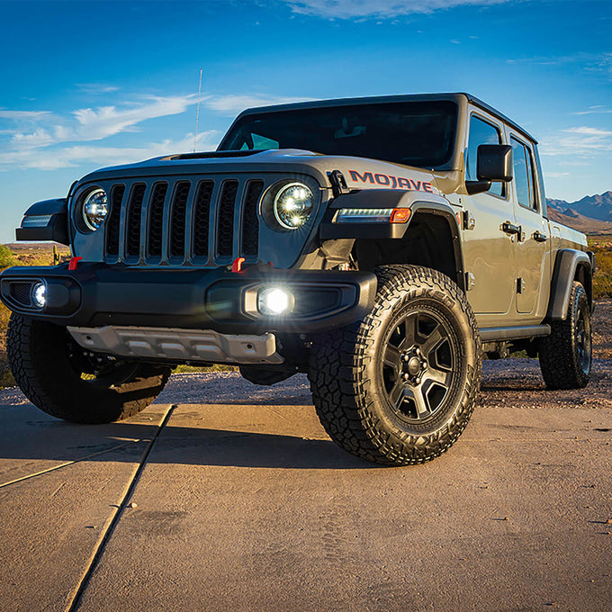 SAE Only White Plug N Play Fog Light Kit (Bumper Kit) <br>18-24 Jeep Wrangler, 20-24 Gladiator