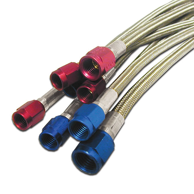 6AN 2ft Stainless Steel Braided Hose <br> Universal Fit (6AN Applications)