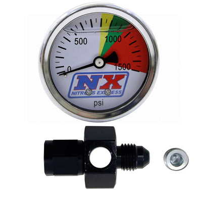 N2O Flo-Thru Pressure Gauge <br> 0-1500 PSI 6AN