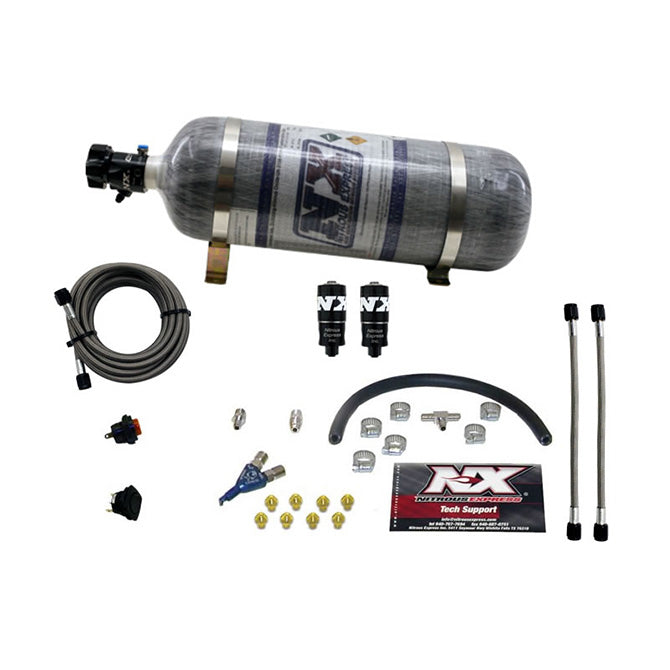 Single Nozzle Piranha Nitrous Kit <br> 35-75HP w/Composite Bottle