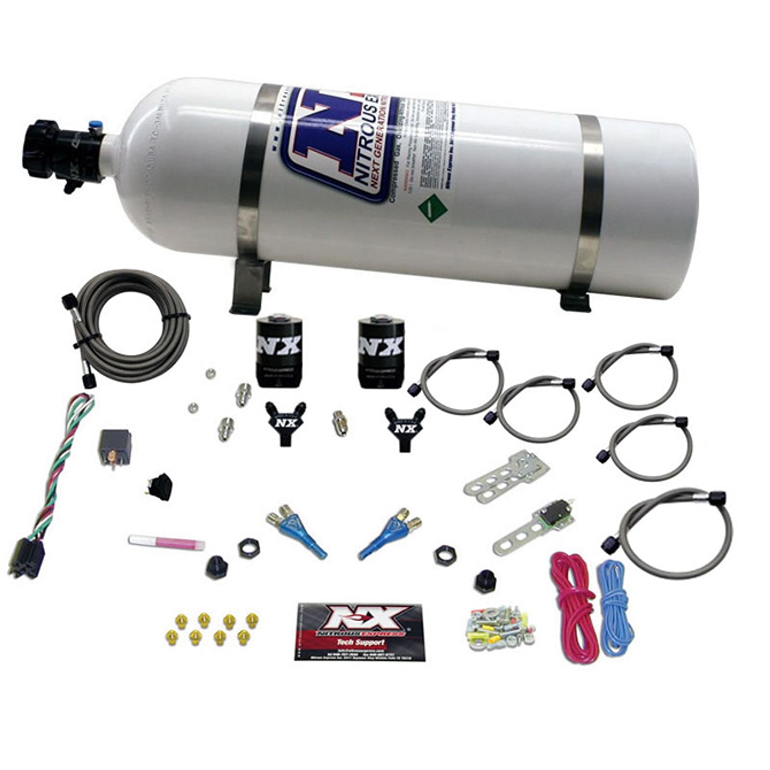 Ford EFI Dual Nozzle Nitrous Kit <br> 100-300HP w/15lb Bottle
