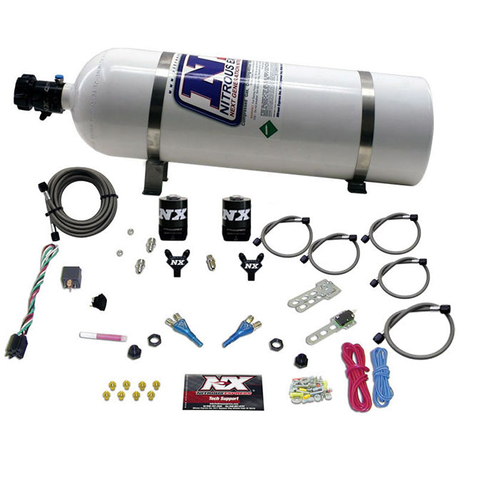 Ford EFI Dual Nozzle Nitrous Kit <br> 100-300HP w/15lb Bottle