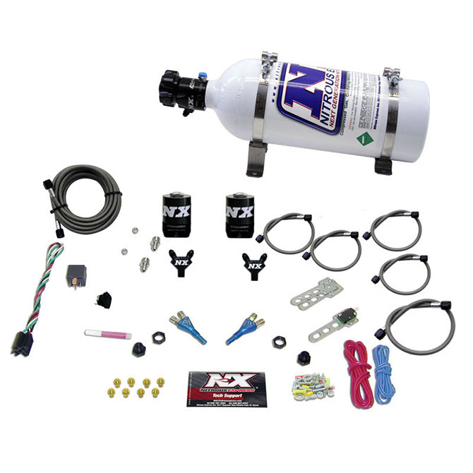 Dual Nozzle Nitrous Kit w/5lb Bottle <br> 50-125HP w/5lb Bottle