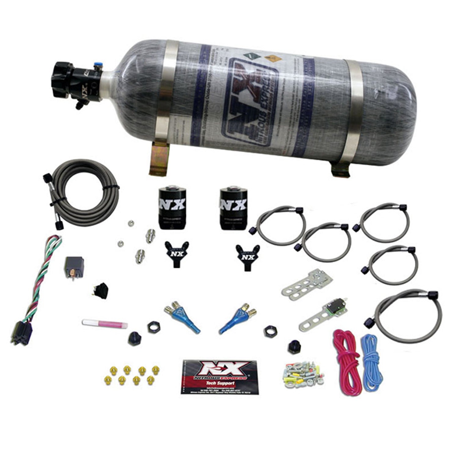 Dual Nozzle Nitrous Kit w/Composite Bottle <br> Universal Application