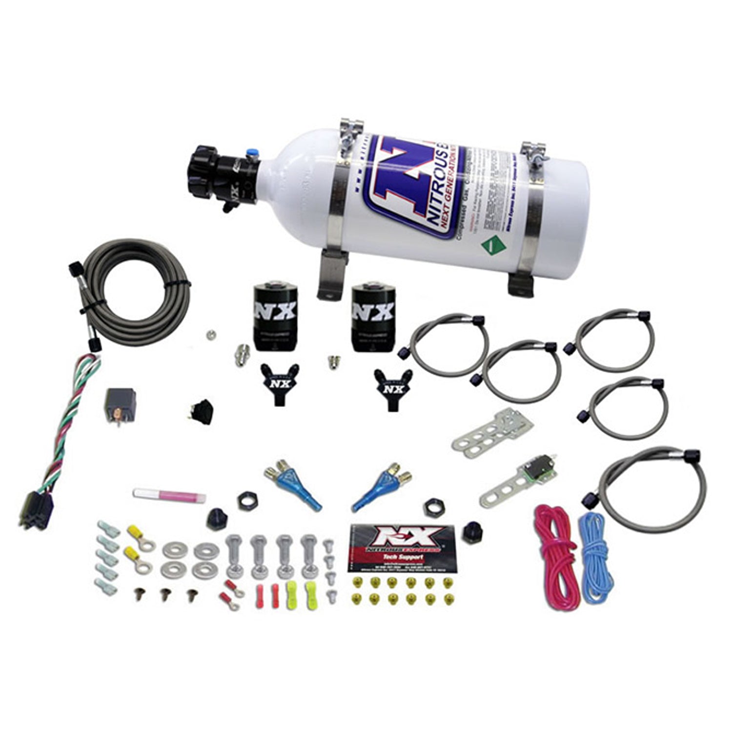 Dual Nozzle Sport Compact Nitrous Kit <br> 35-50-75HP w/5lb Bottle
