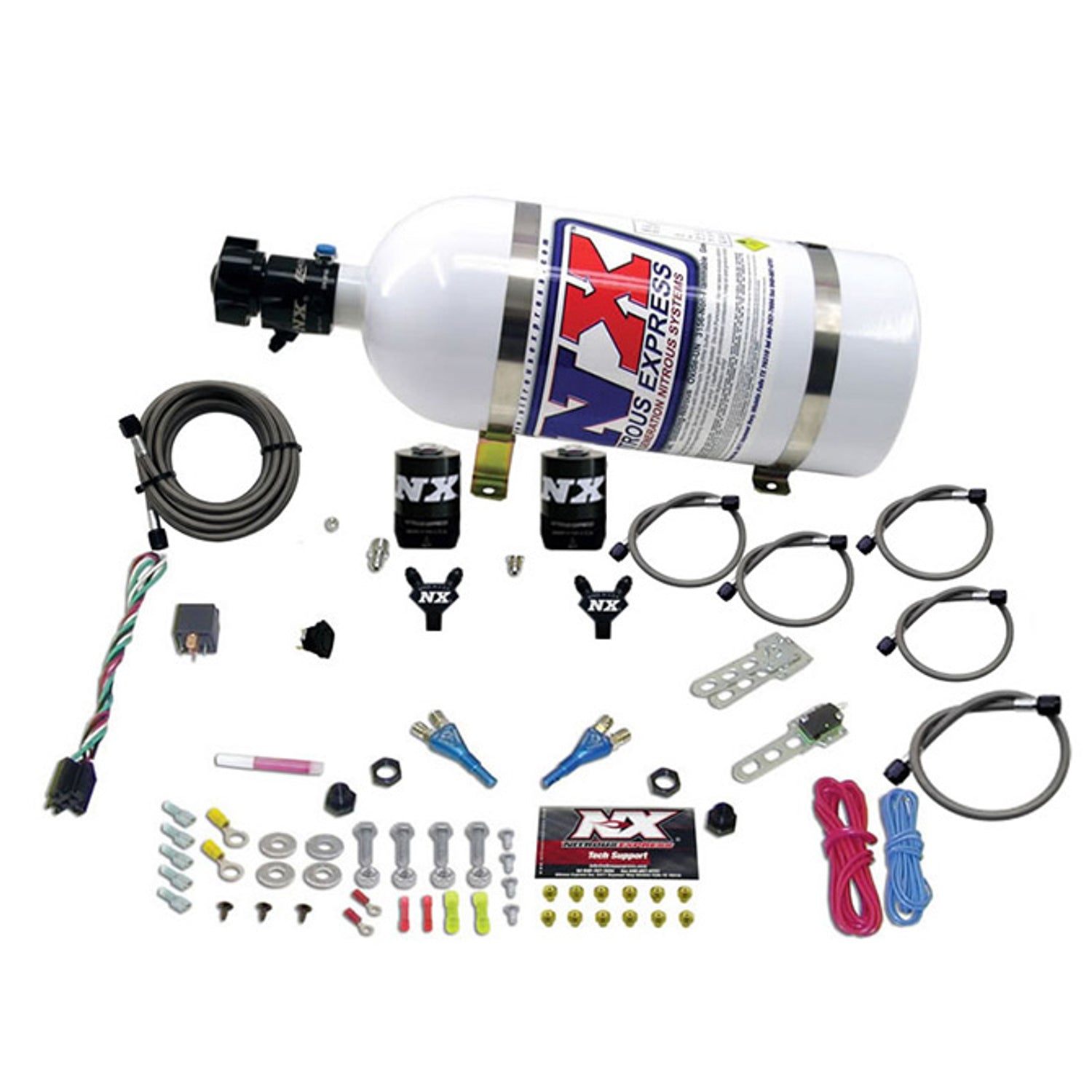 Dual Nozzle Sport Compact Nitrous Kit <br> 35-50-75HP w/10lb Bottle