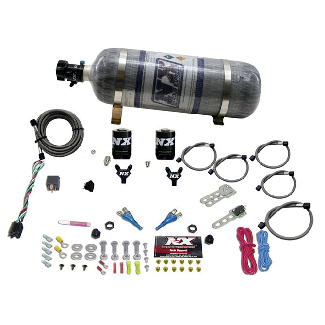 Dual Nozzle Sport Compact Nitrous Kit <br> 35-50-75HP w/12lb Bottle