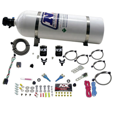 Dual Nozzle Sport Compact Nitrous Kit <br> 35-50-75HP w/15lb Bottle