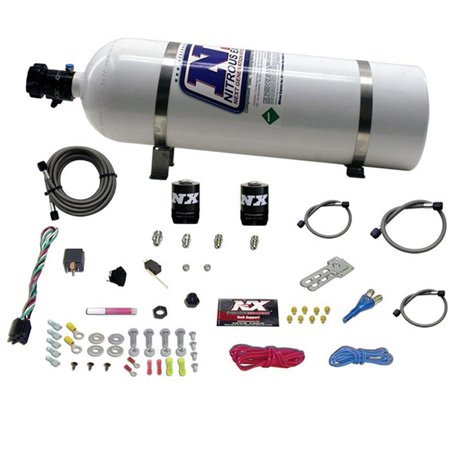 Single Nozzle Nitrous Kit w/15lb Bottle <br> For All Dodge EFI