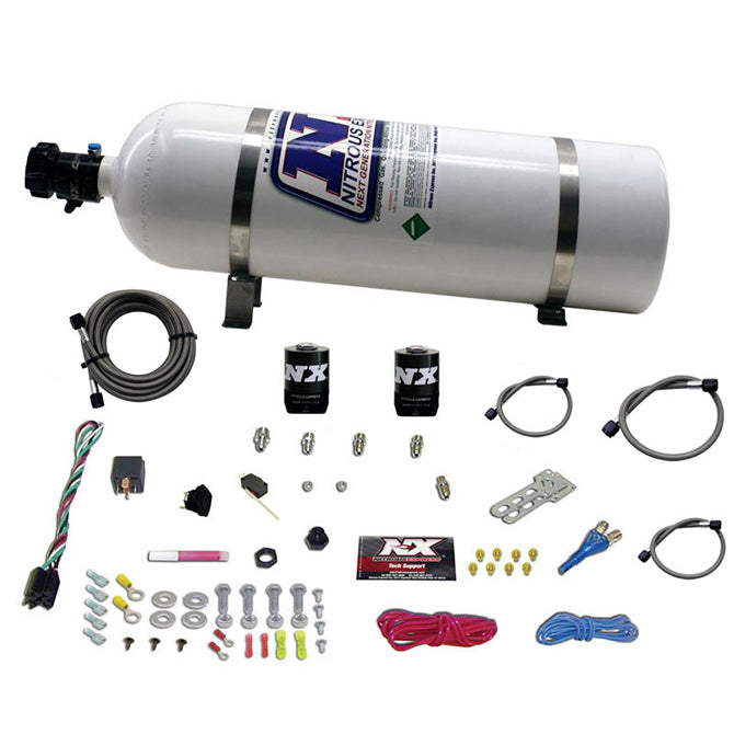 Single Nozzle Nitrous Kit w/15lb Bottle <br> For All Ford EFI