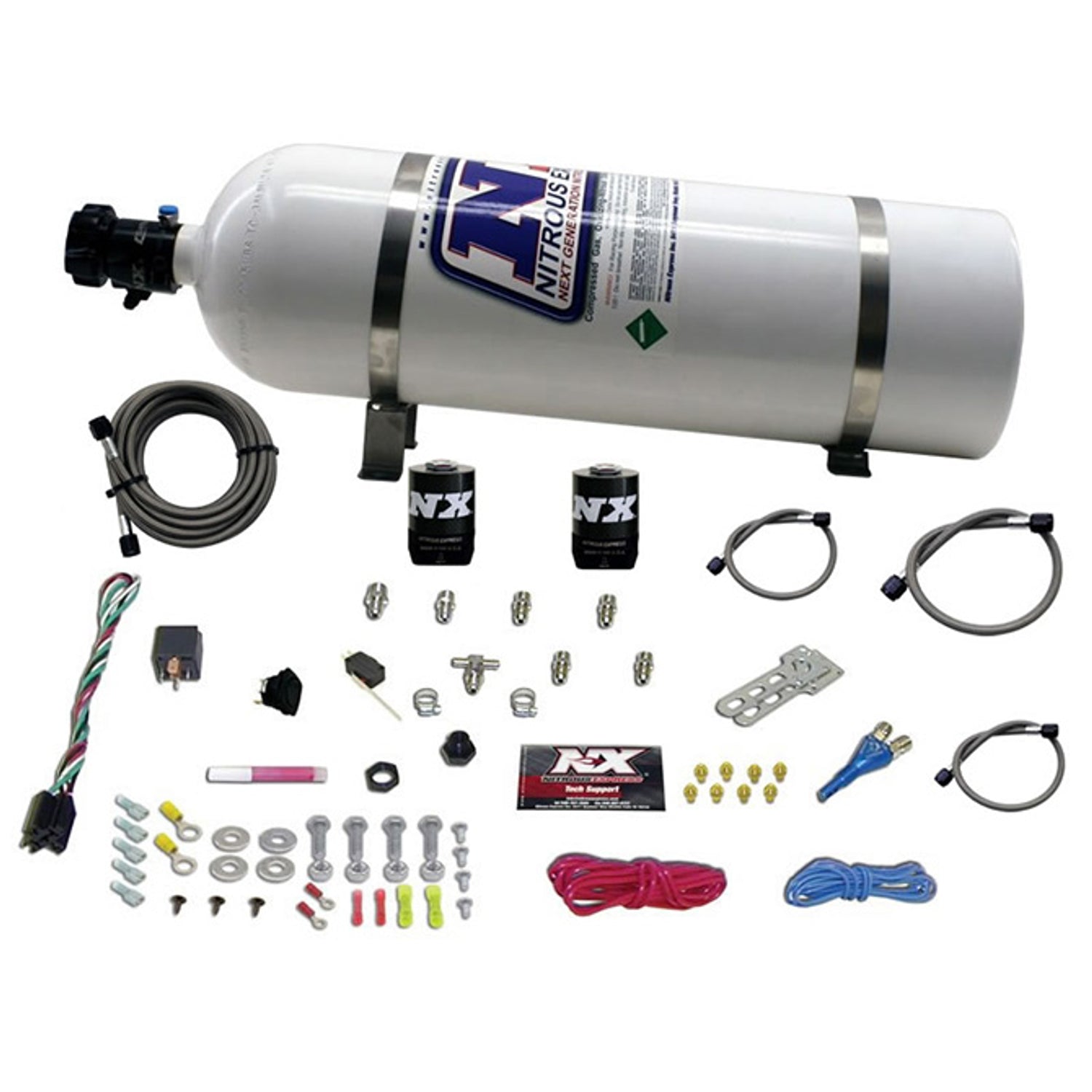 Single Nozzle Nitrous Kit w/15lb Bottle <br> For All Sport Compact EFI