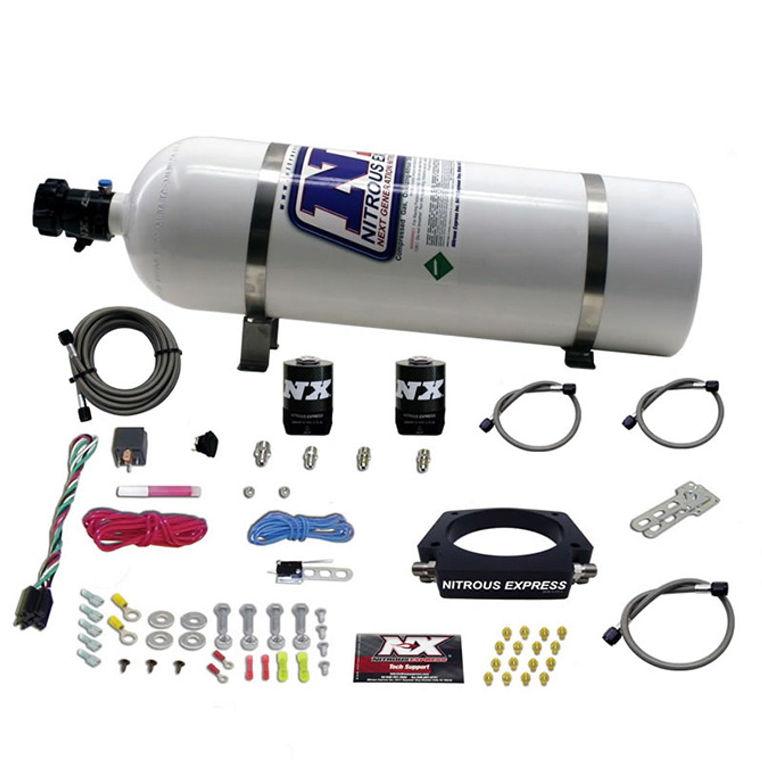 90mm Nitrous Plate Kit w/15lb Bottle <br> 98-20 Chevy/GMC/Cadillac/Buick/Pontiac/Hummer