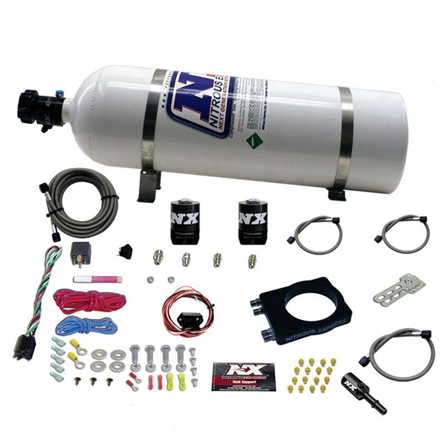 Nitrous Plate Kit w/15lb Bottle <br> 05-20 Dodge Ram 1500-4500 Charger, Jeep Commander