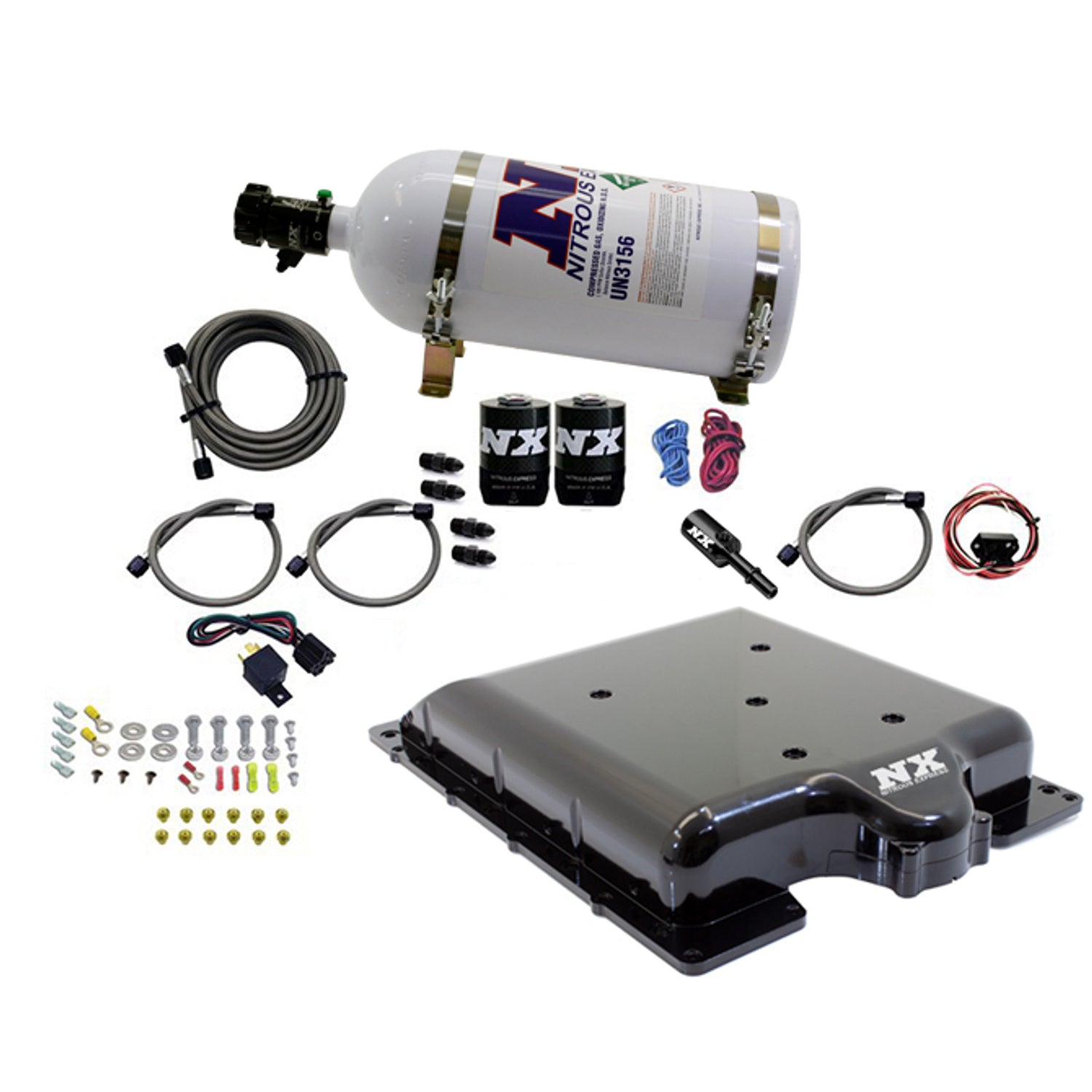 Supercharger Lid Nitrous Kit w/10lb Bottle <br> 15-20 Dodge Challenger Charger, Jeep Grand Cherokee