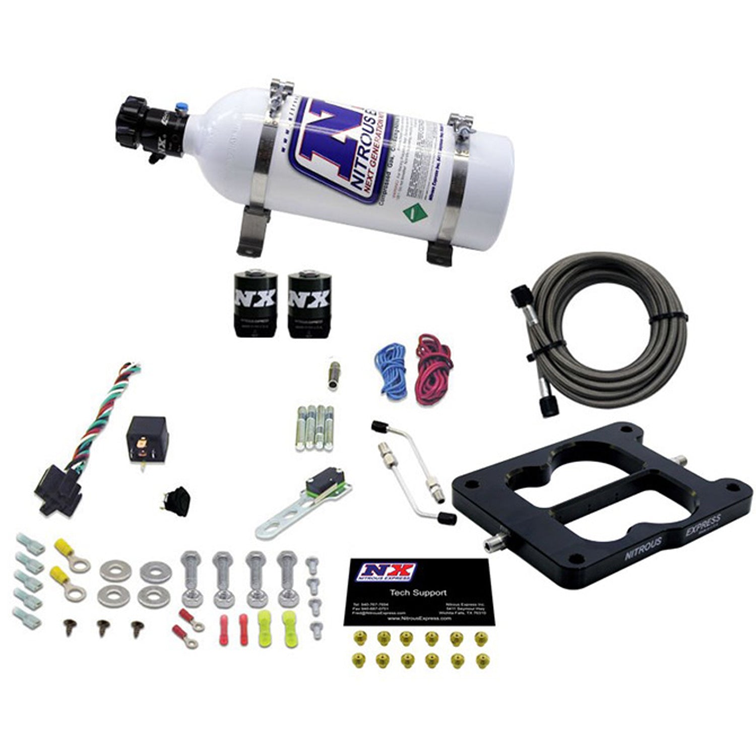 Q-Jet/Holley Spread Bore Nitrous Kit <br> With 5lb Bottle