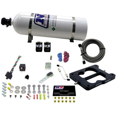 Q-Jet/Holley Spread Bore Nitrous Kit <br> With 15lb Bottle
