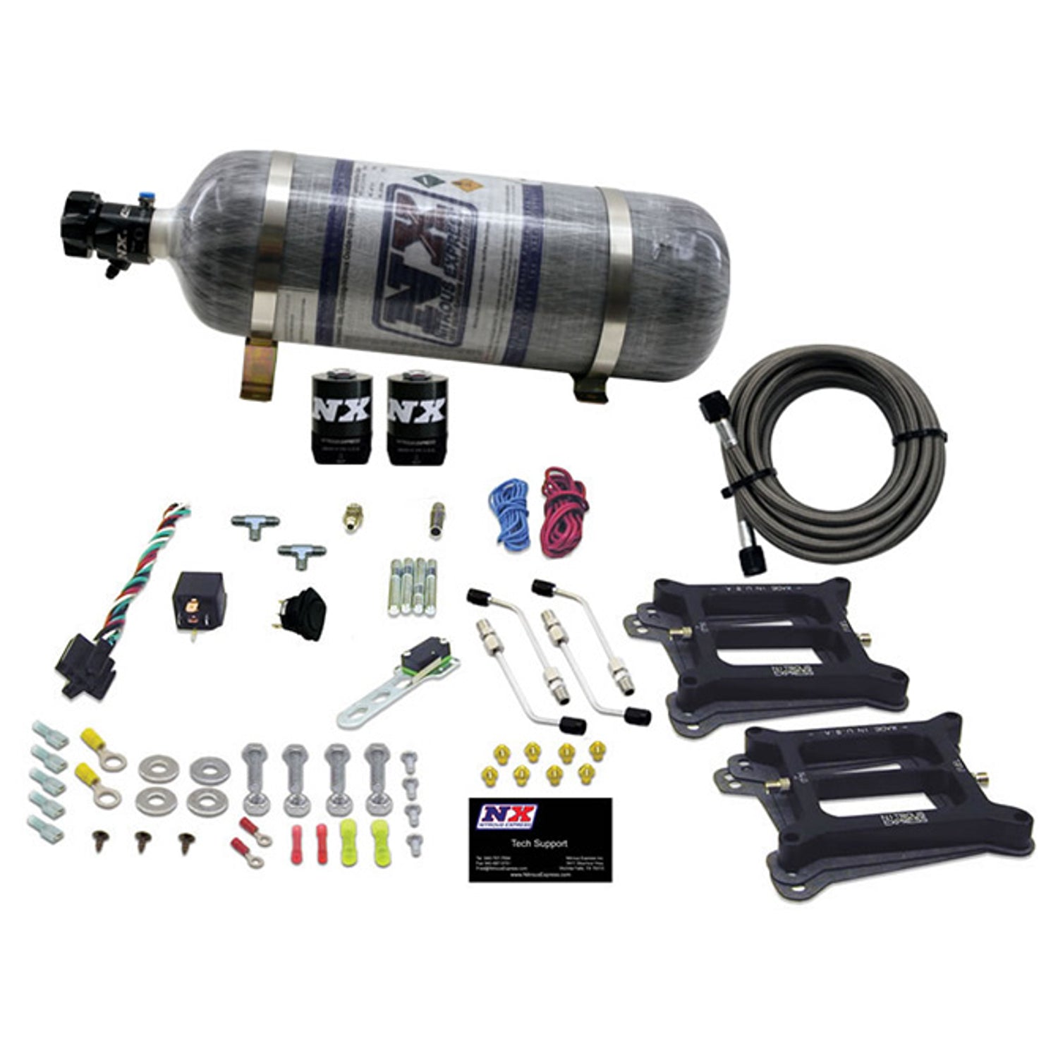 Dual/4150/Gasoline Nitrous Kit w/Composite Bottle <br> 50-300HP Rated
