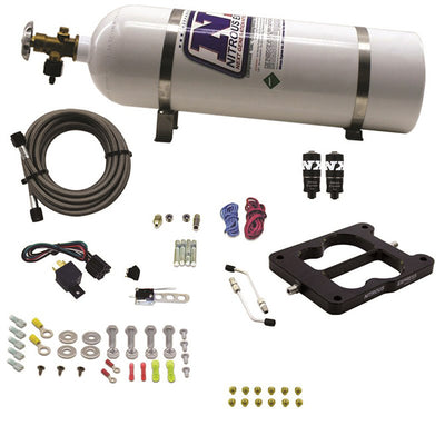Q-Jet/Holley Spread Bore Hitman Nitrous Kit <br> With 15lb Bottle