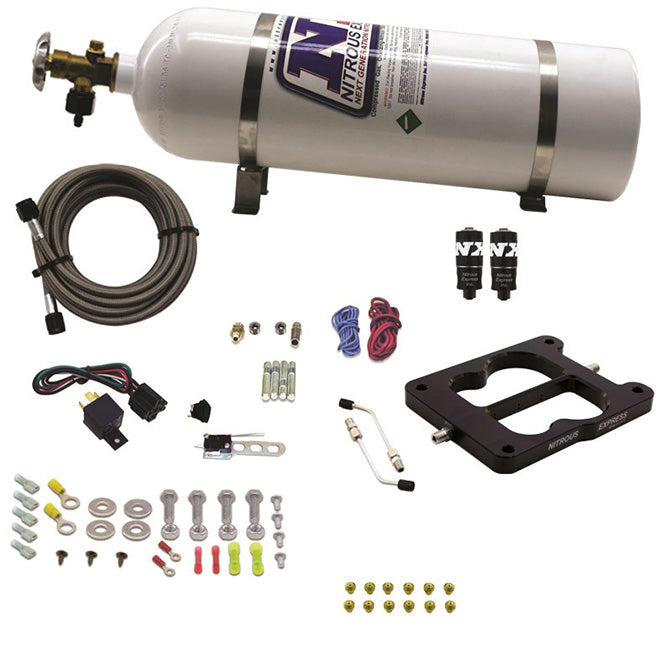 Q-Jet/Holley Spread Bore Hitman Nitrous Kit <br> With 15lb Bottle