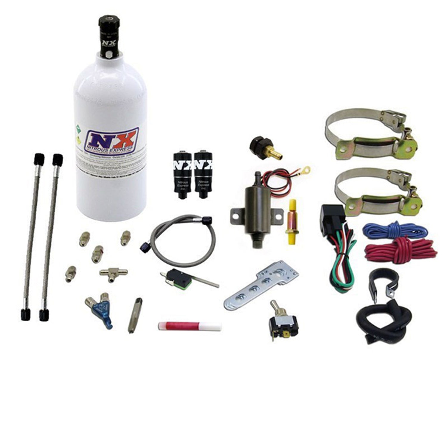Single Cyl Piranha Nitrous Kit <br> With 2.5lb Bottle