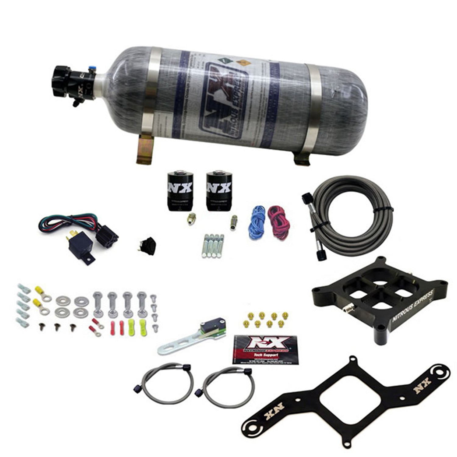 4150 Nitrous Plate Kit w/Composite Bottle <br> 50-300HP Rated