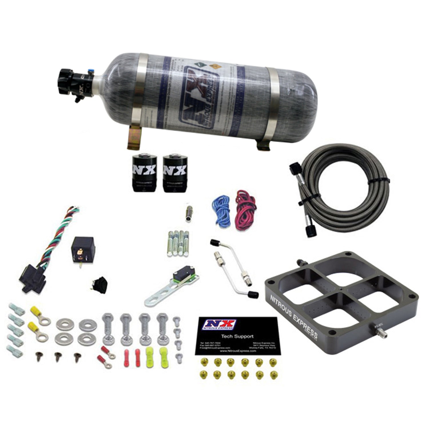 Single Entry Crossbar Throttle Body Nitrous Kit <br> With 12lb Composite Bottle