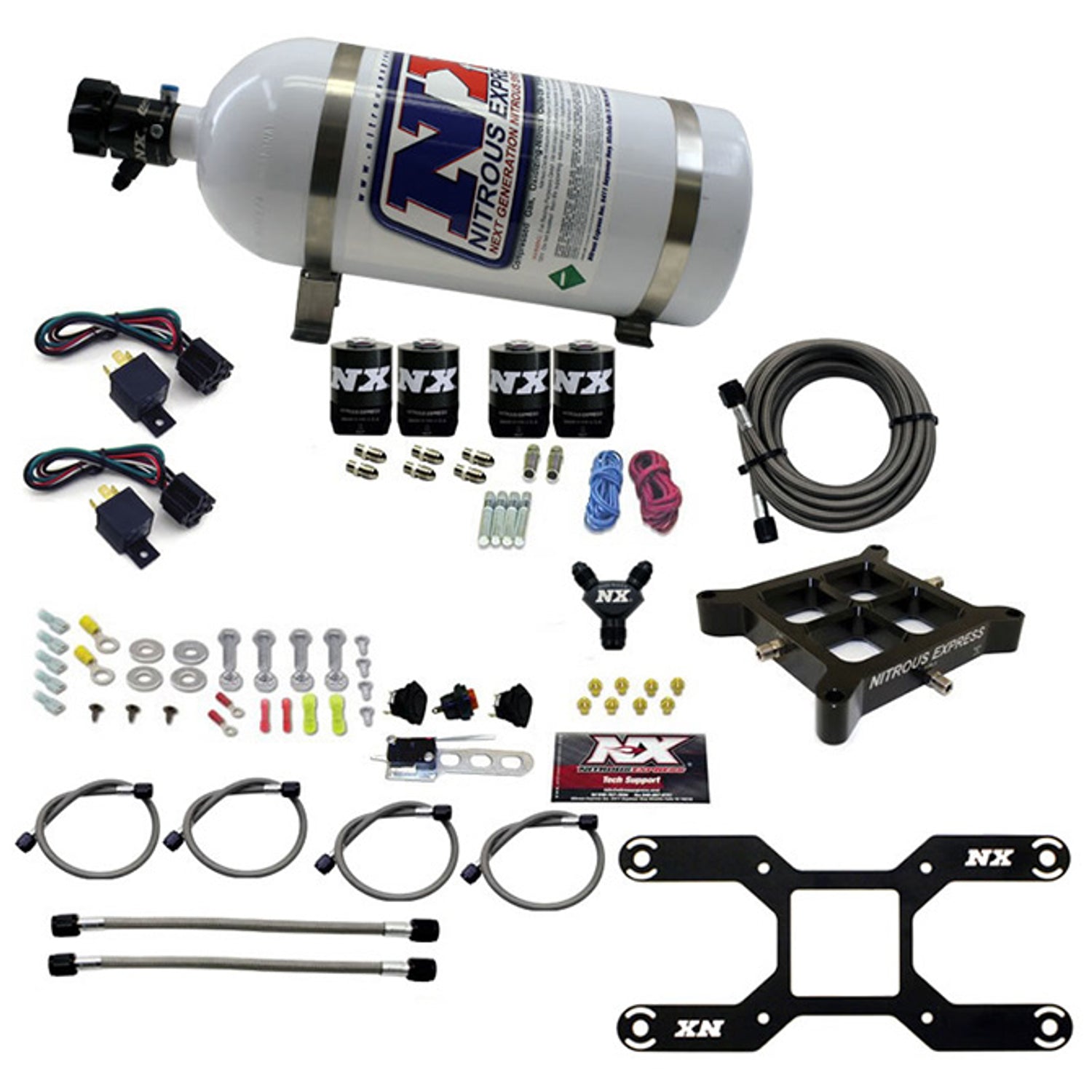 4150 Dual Stage Billet Nitrous Kit w/10lb Bottle <br> 50-300 & 100-500HP w/10lb Bottle