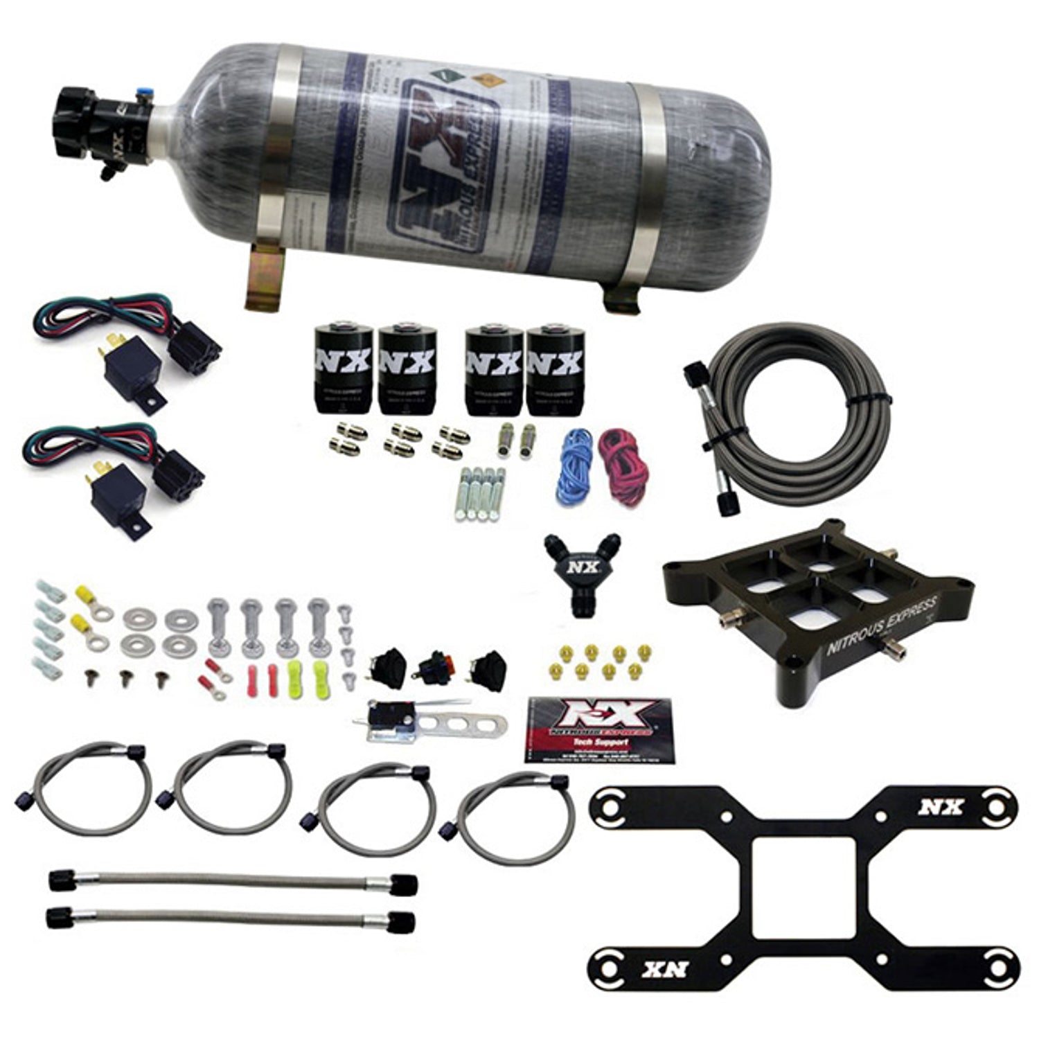 4150 Dual Stage Nitrous Kit w/Composite Bottle <br> 50-300 & 100-500HP Rated