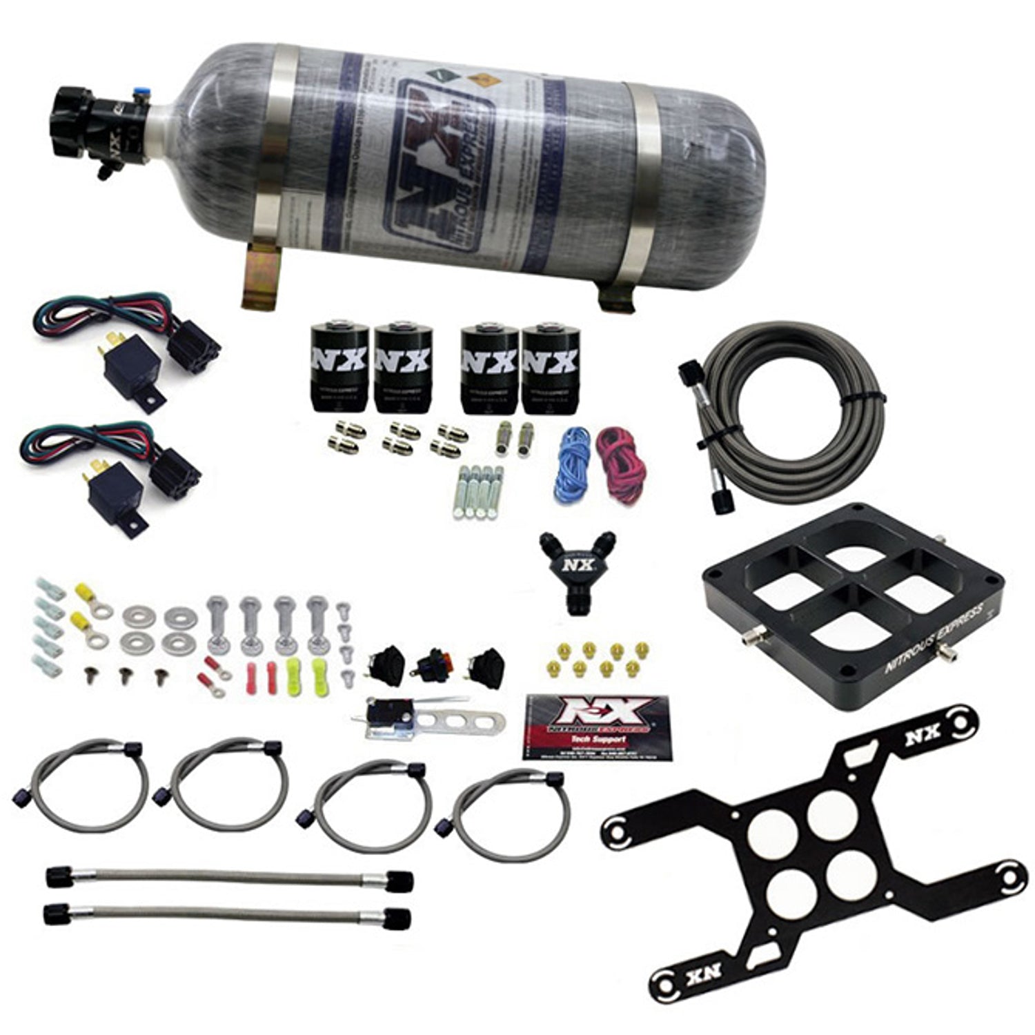 Dominator Dual Stage Nitrous Kit w/Comp Bottle <br> 50-300 & 100-500HP