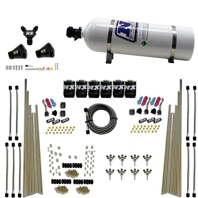8 Cyl Triple-D Dry Direct Port Dry Nitrous Kit <br> 3 Stage 6 Solenoids w/15lb Bottle