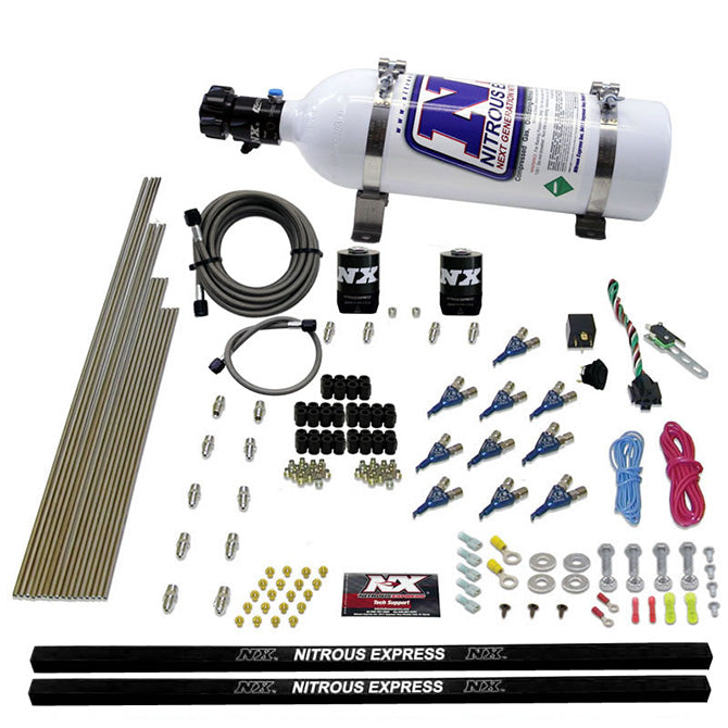 Piranha Nozzle Direct Port Nitrous Kit <br> 250-500HP w/5lb Bottle