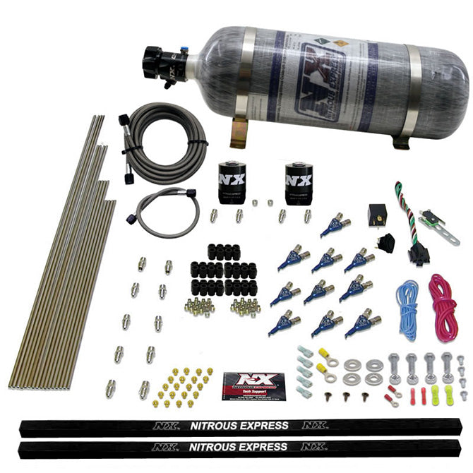 10 Cyl Piranha Nozzle Direct Port Nitrous Kit <br> 250-500HP Rated