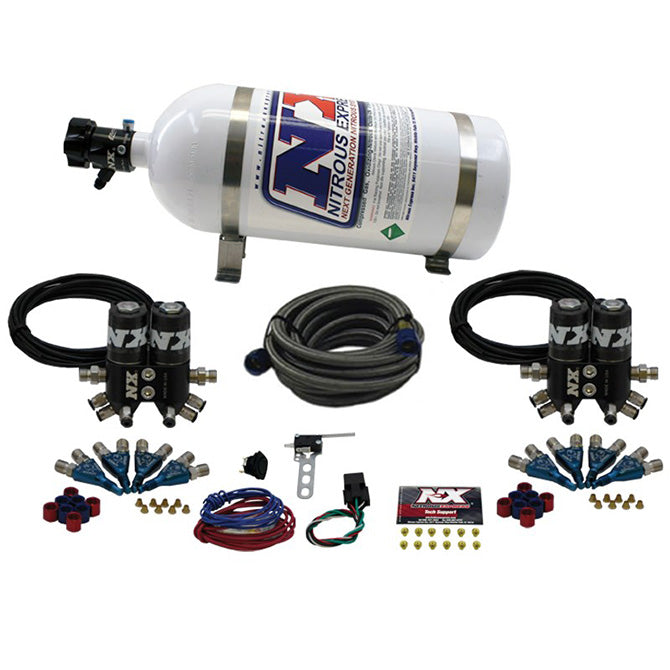 Street Shark Gas 4 Solenoids Nitrous Kit <br> 100-150-250HP w/10lb Bottle