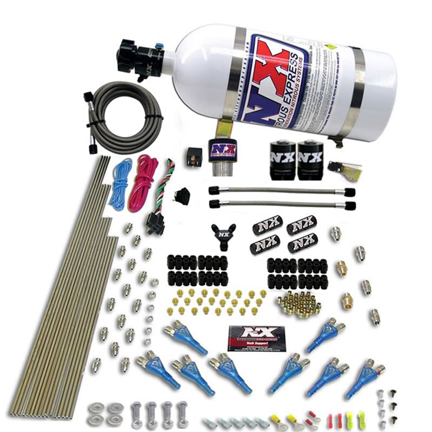 2 Fuel 1 Supershark Solenoid Nitrous Kit w/10lb Bottle <br> 200-600HP Rated