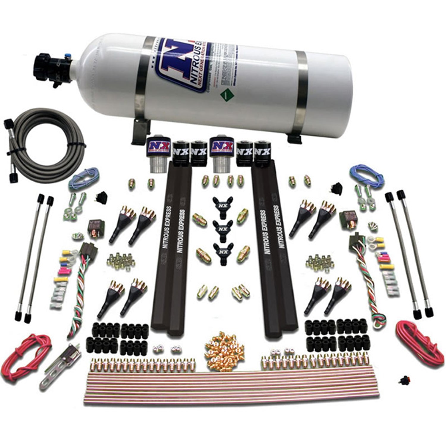 SX2 Dual Stage Nozzles Nitrous Kit w/15lb Bottle <br> 200-1200HP Rated